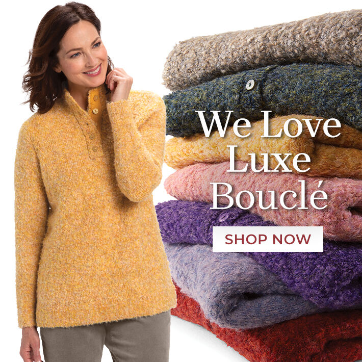 we love luxe boucle blissfully soft, our new Luxe Boucle yarn is the plushest and loftiest you've ever felt. shop now