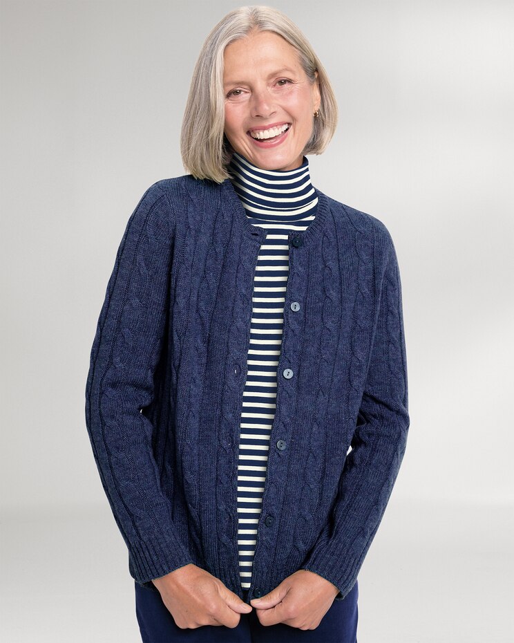 Classic Cabled Wool Cardigan image number 1