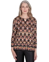 Alfred Dunner® Rue Rivoli Cozy Beaded Split Neck Top thumbnail number 1