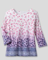 Prima™ Falling Flowers Border-Print Tee thumbnail number 3