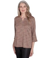 Alfred Dunner® Rue Rivoli Beaded Split Neck Space Dye Top thumbnail number 3