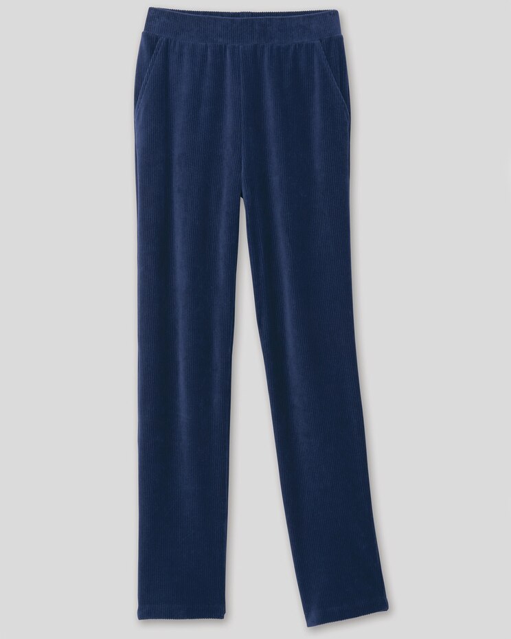 Corded Velour Slim Pull-On Pants image number 2