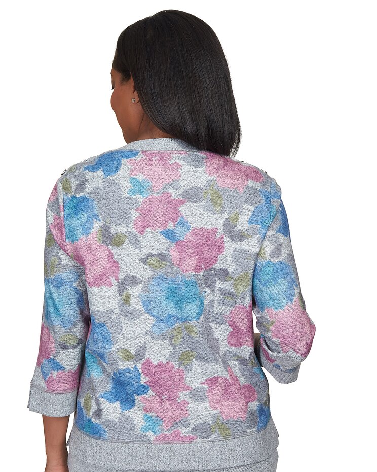Alfred Dunner® Comfort Zone Shadow Floral Bordered Top image number 2