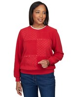 Alfred Dunner® Spliced Quilted Pull On Crew Neck thumbnail number 1