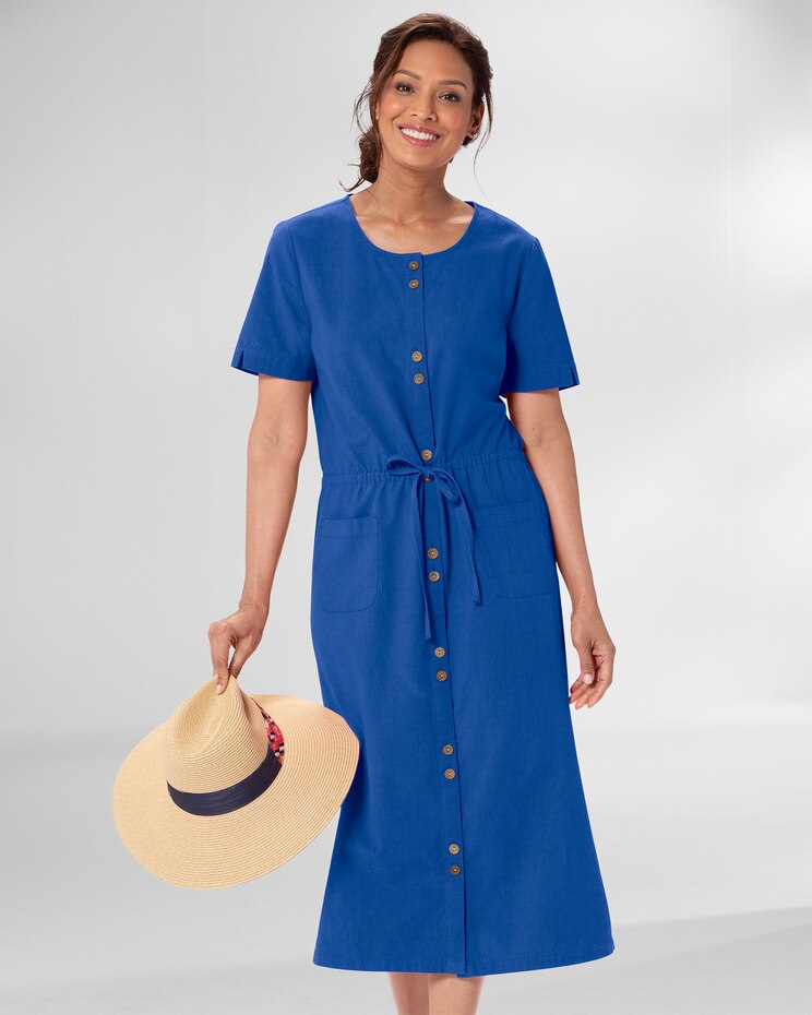 Captiva Drawstring Button-Front Dress image number 1