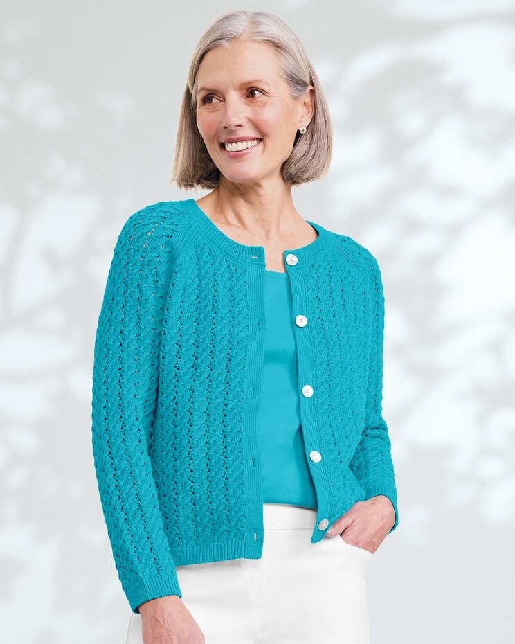 Bayside Cotton Textured-Solid Cardigan image number 1