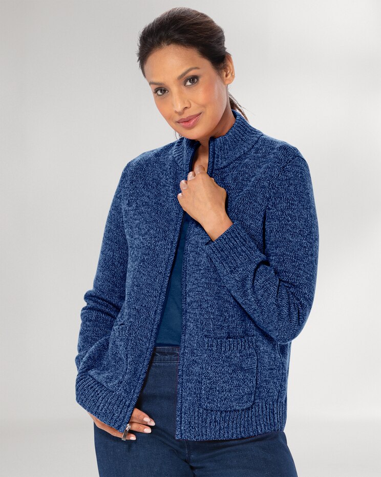 Bayside Cotton Zip-Front Cardigan image number 1