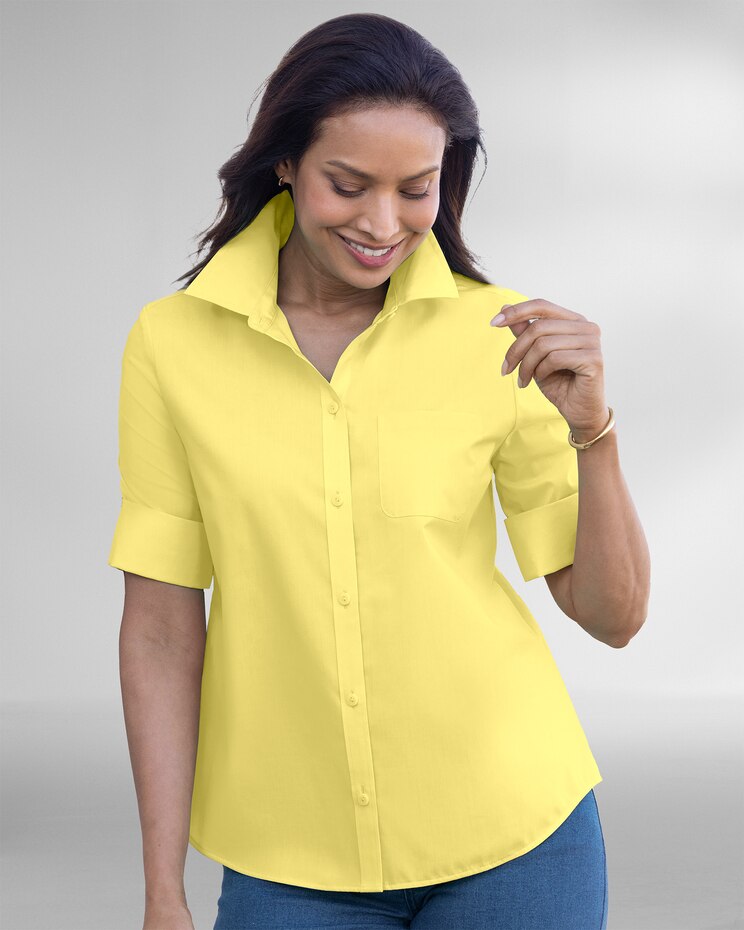 Foxcroft® Elbow-Sleeve Camp Shirt image number 1