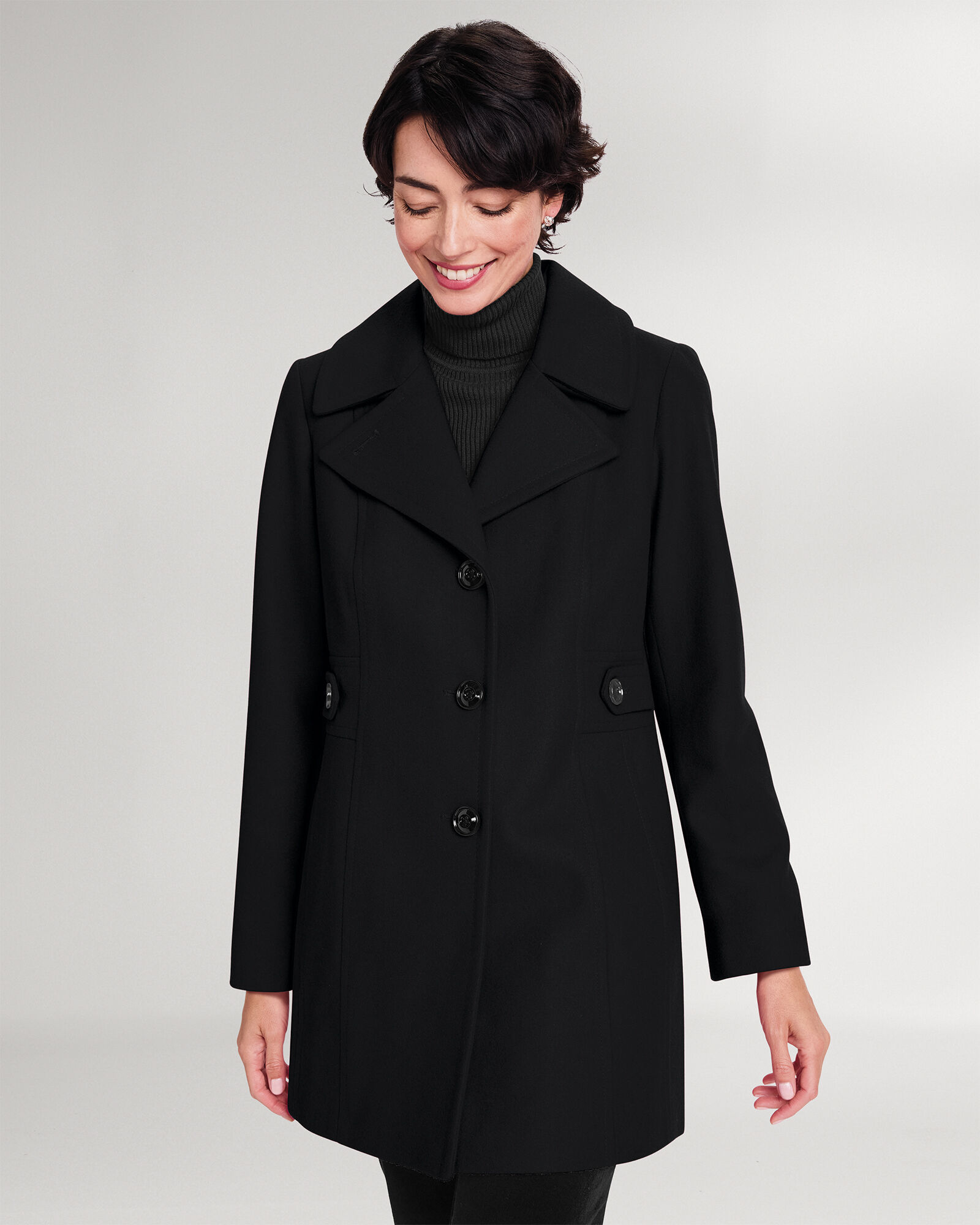 London Fog Side Tab Wool Coat