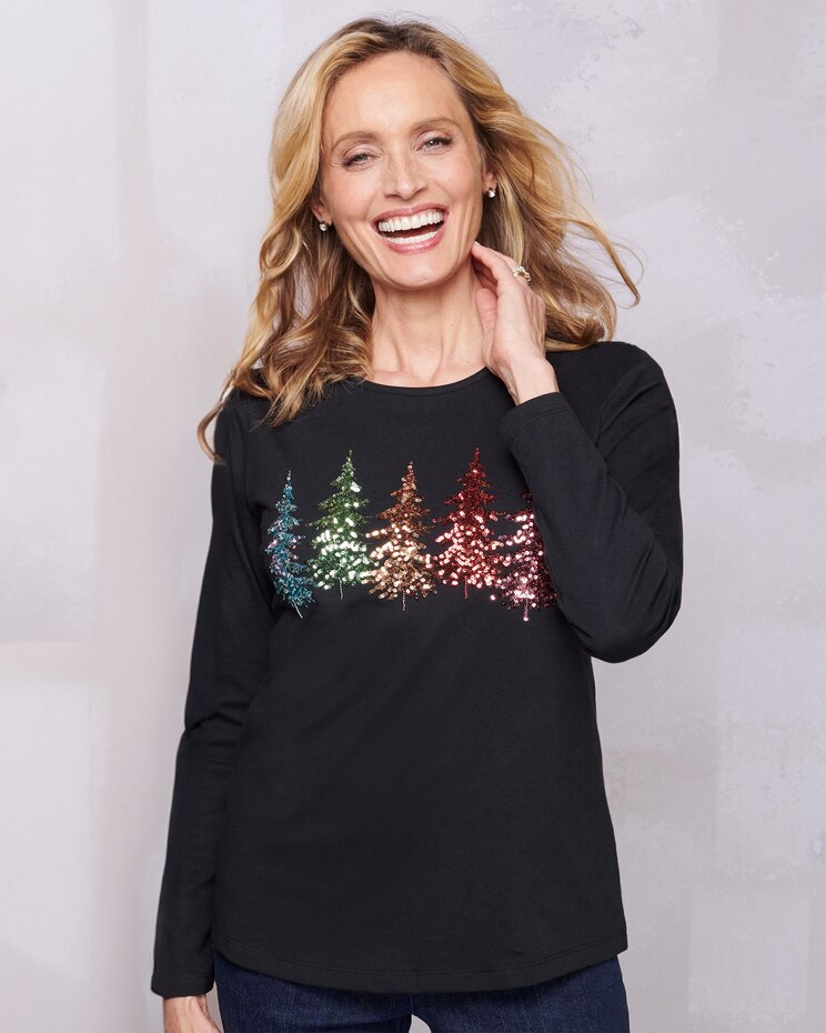 Sequin Tree Tee image number 1
