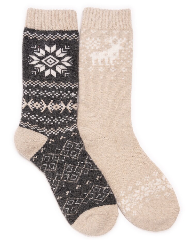 MUK LUKS® Womens Wool Socks 2Pr Pack image number 1