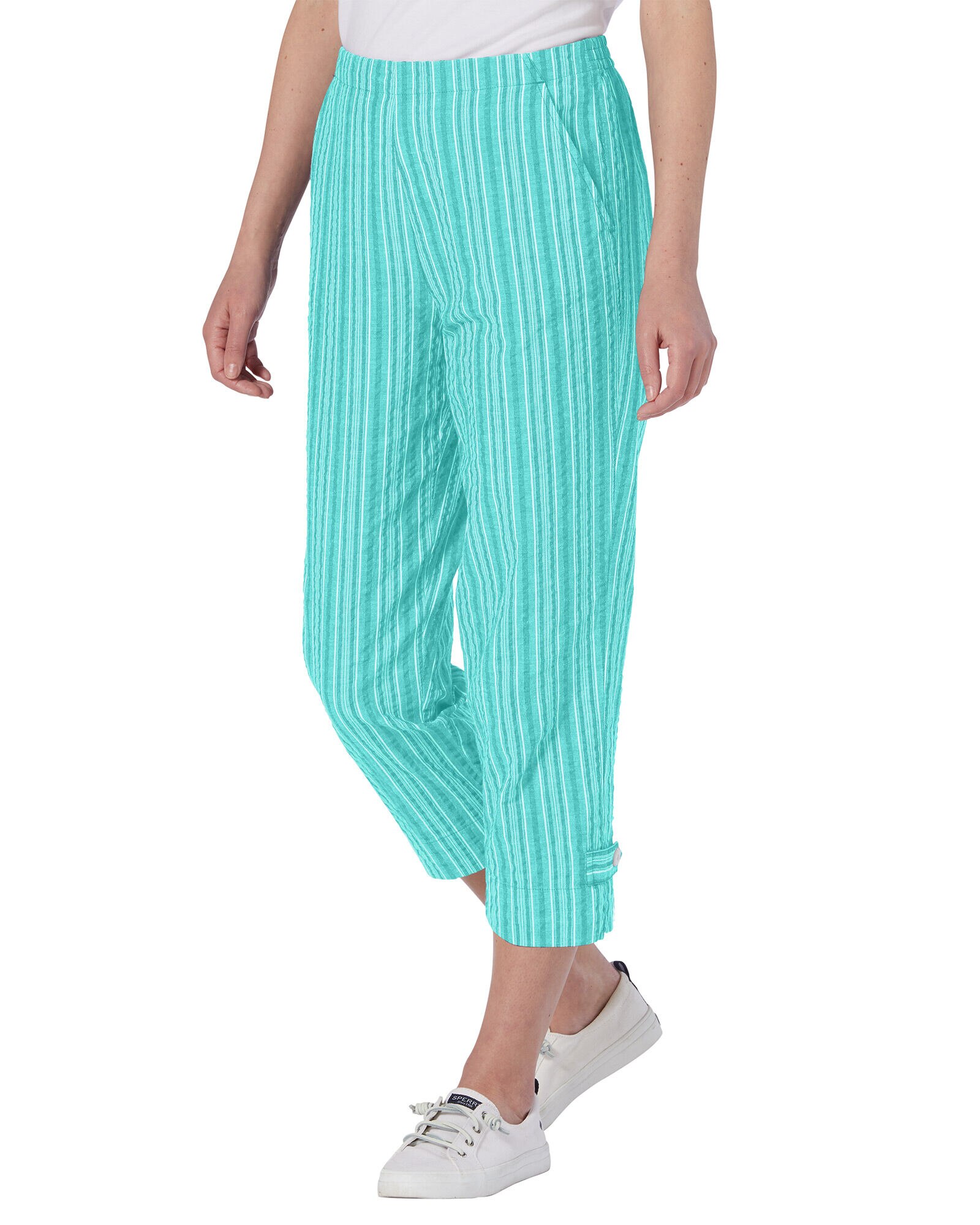 Seersucker Stripe Cropped Pants Appleseed s