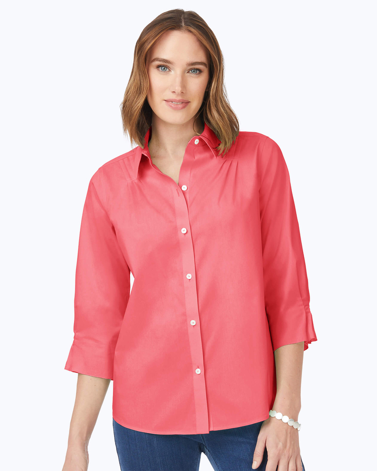 Paulie Elbow Sleeve Solid Stretch Blouse image number 1