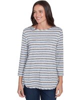 Ruby Rd® Casual Luxe Knit Stripe Rib Top thumbnail number 1