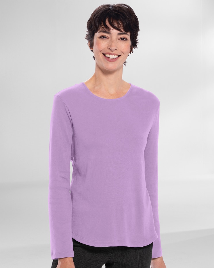 Coastal Cotton Long-Sleeve Solid Scoopneck Tee image number 1