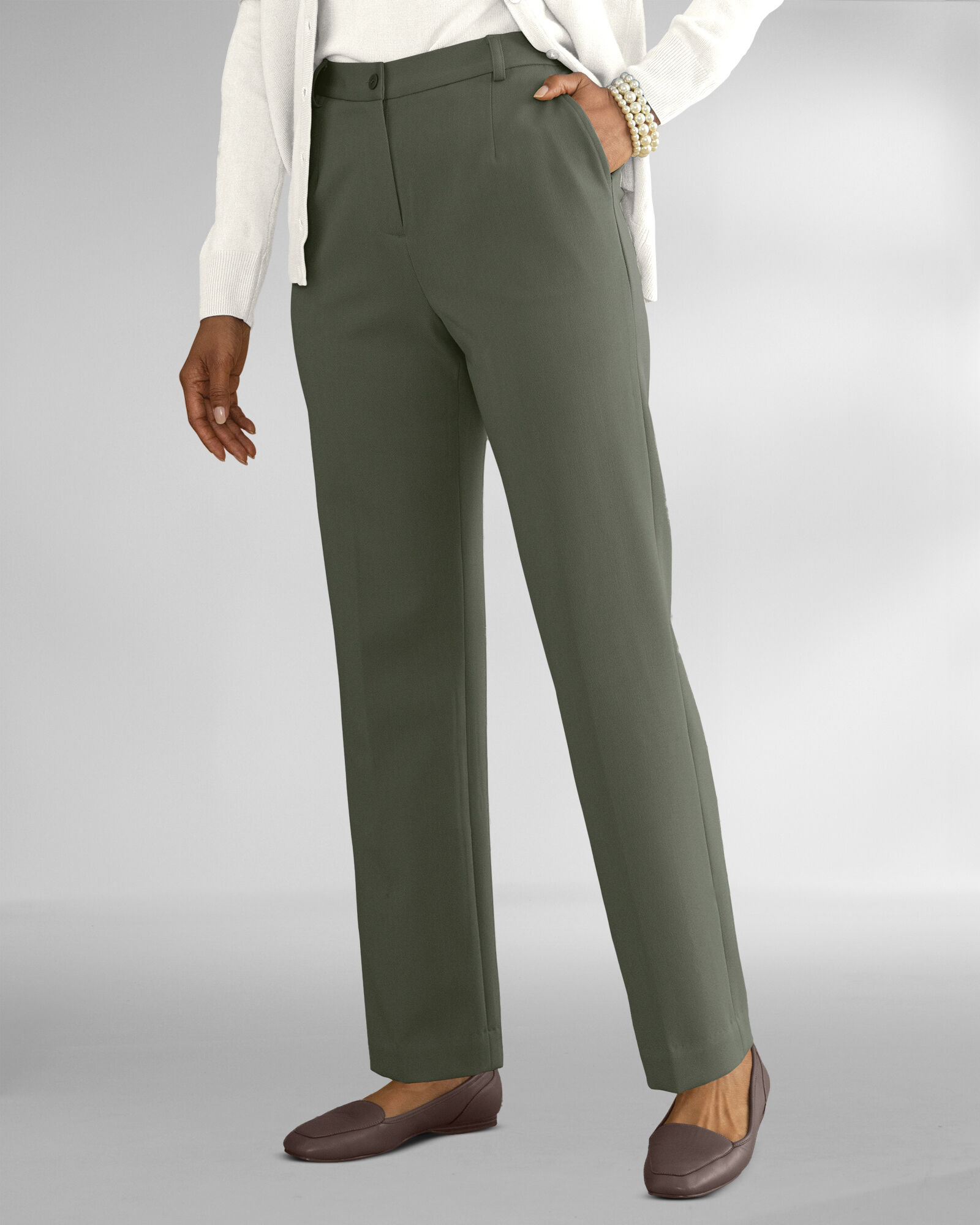 Washable Gabardine Fly-Front Pants | Appleseed's