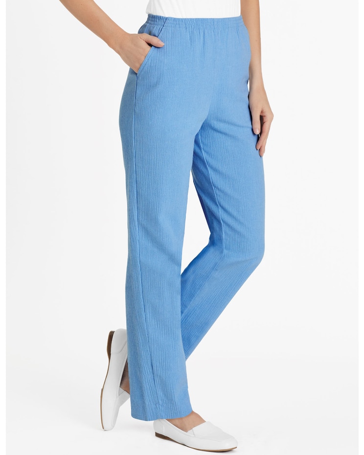 Crinkle Calcutta Cloth Pull-On Pants image number 1