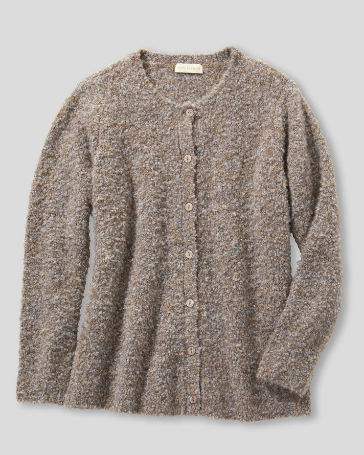 Luxe Bouclè Button-Front Cardigan image number 3