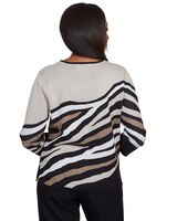 Alfred Dunner® Animal Jacquard Crew Neck Sweater thumbnail number 5