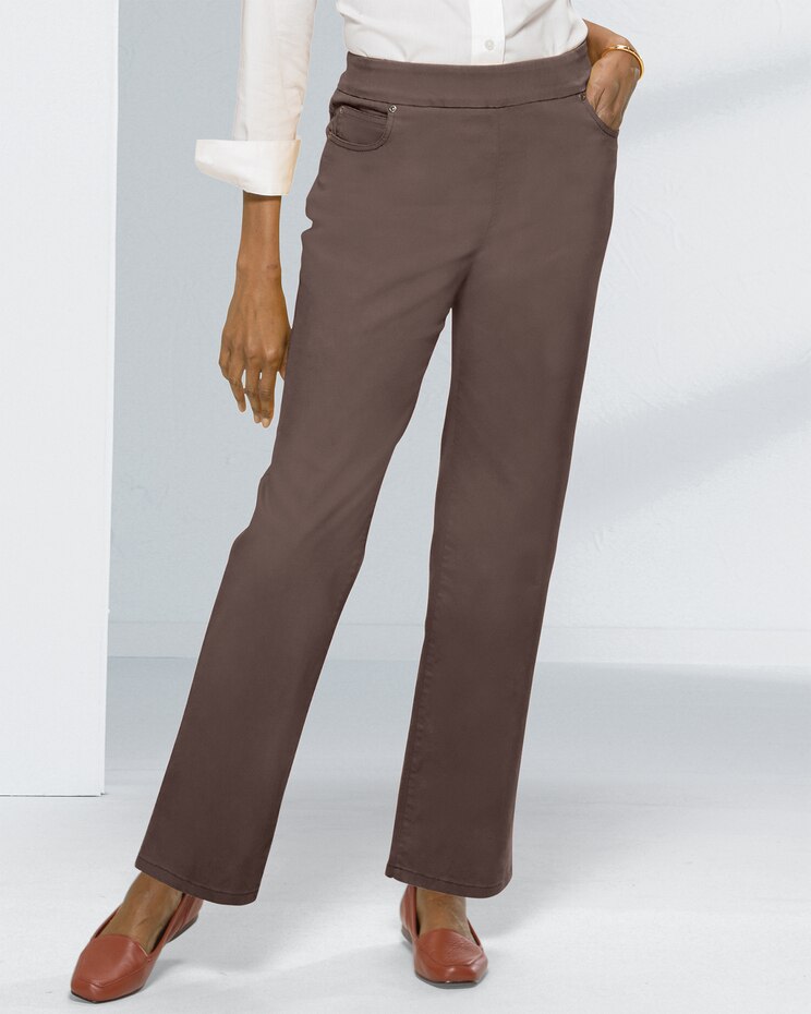DreamFlex Color Pull-On Relaxed Straight Leg Jeans image number 1