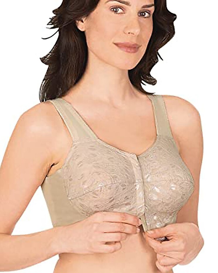 Valmont No Bones Lace Soft Cup Wire Free Front Close Bra image number 1