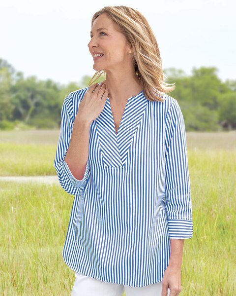 Foxcroft Striped Non-Iron Tunic