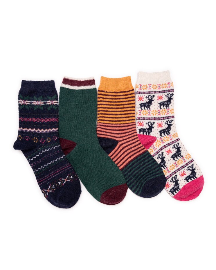 MUK LUKS® Womens Holiday Boot Socks 4Pr Pack image number 1