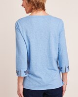 Alfred Dunner® Moody Blues Floral Embroidery Top thumbnail number 2