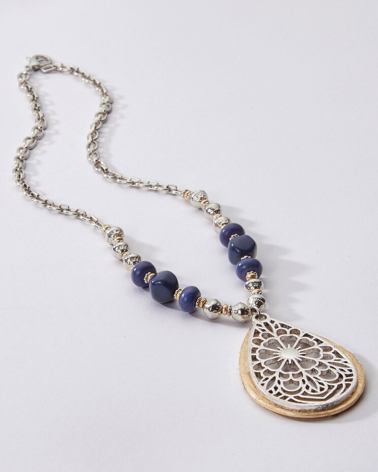 Filigree Teardrop Pendant Necklace image number 2