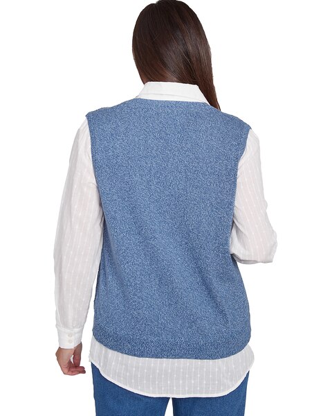 Alfred Dunner® Lake Victoria Woven Layered Clip Jacquard Sweater  Vest