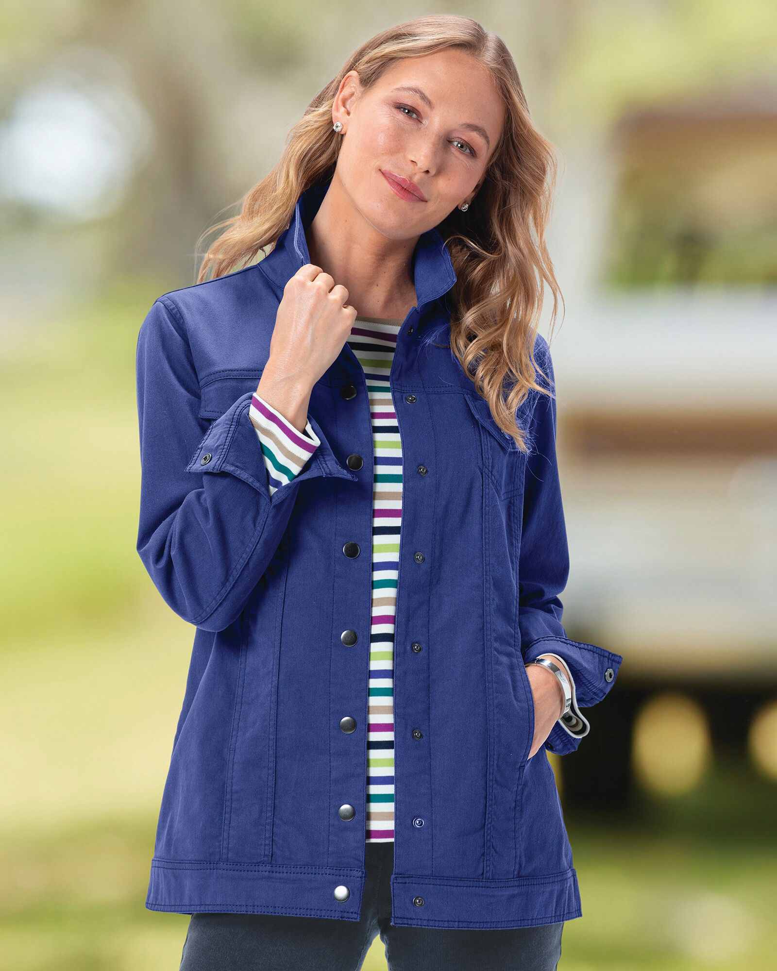 DreamFlex Long Colored Jean Jacket Appleseeds