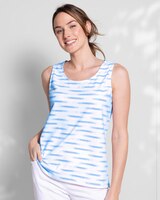 Prima™ Cotton Painted-Stripe Scoopneck Tank thumbnail number 1