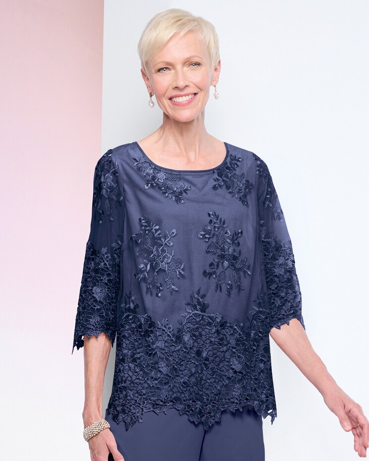 Alex Evenings Elegant Embroidered Tunic image number 1