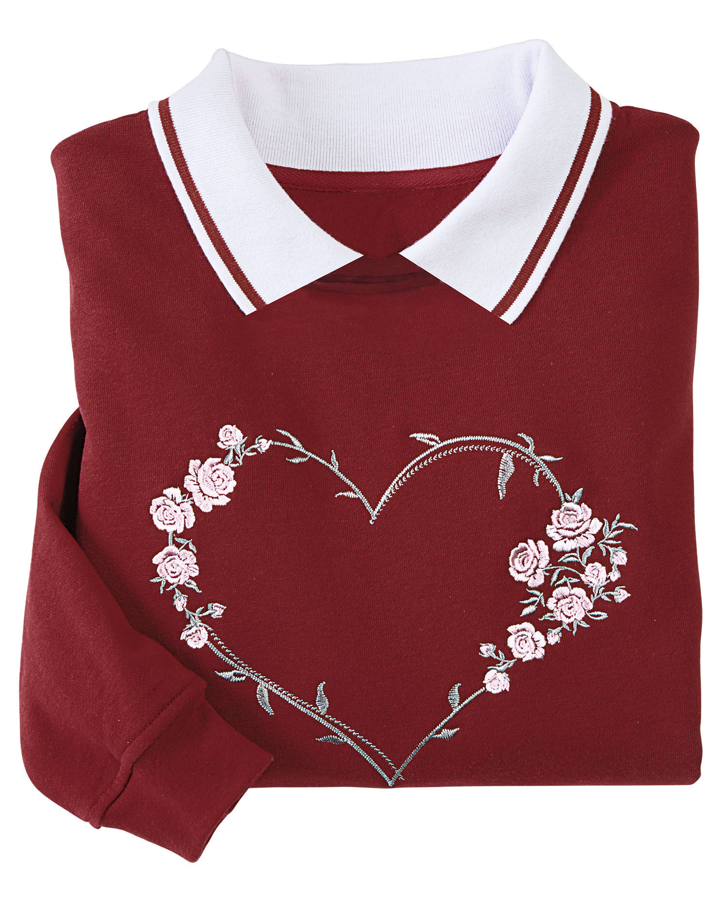 Haband Women s Embroidered Fleece Sweatshirt