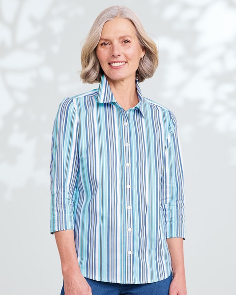 Seaside Stripe Cotton Shirt