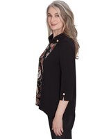 Alfred Dunner® Rue Rivoli Cowl Neck Floral Textured Sweater thumbnail number 4