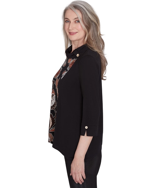 Alfred Dunner® Rue Rivoli Cowl Neck Floral Textured Sweater