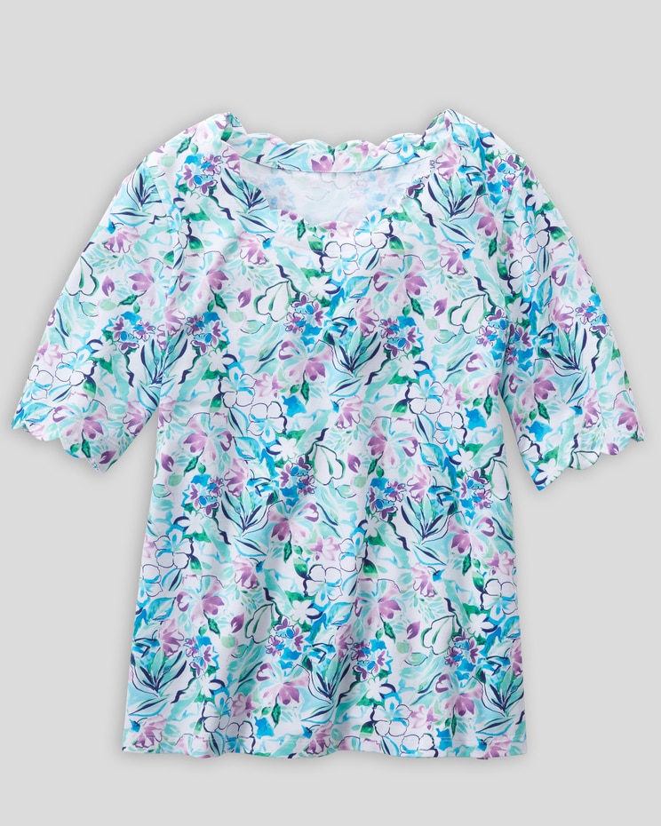 Prima™ Cotton Watercolor Scallop Tee image number 3