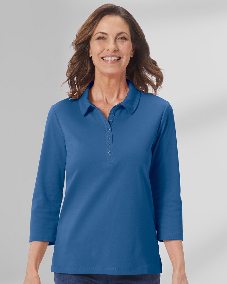 Essential Cotton 3/4 Sleeve Polo image number 1