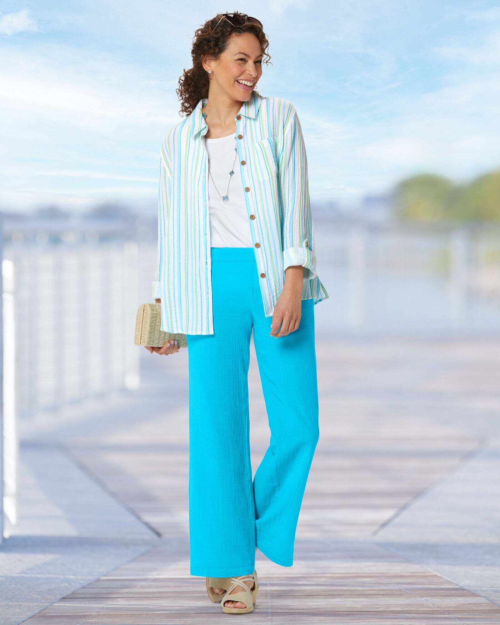 Sage Green Uniqlo Wide-Leg Drawstring Pants | Comfortable