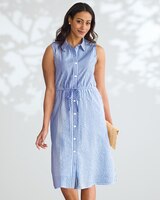 Seaside Stripe Seersucker Shirt Dress thumbnail number 1