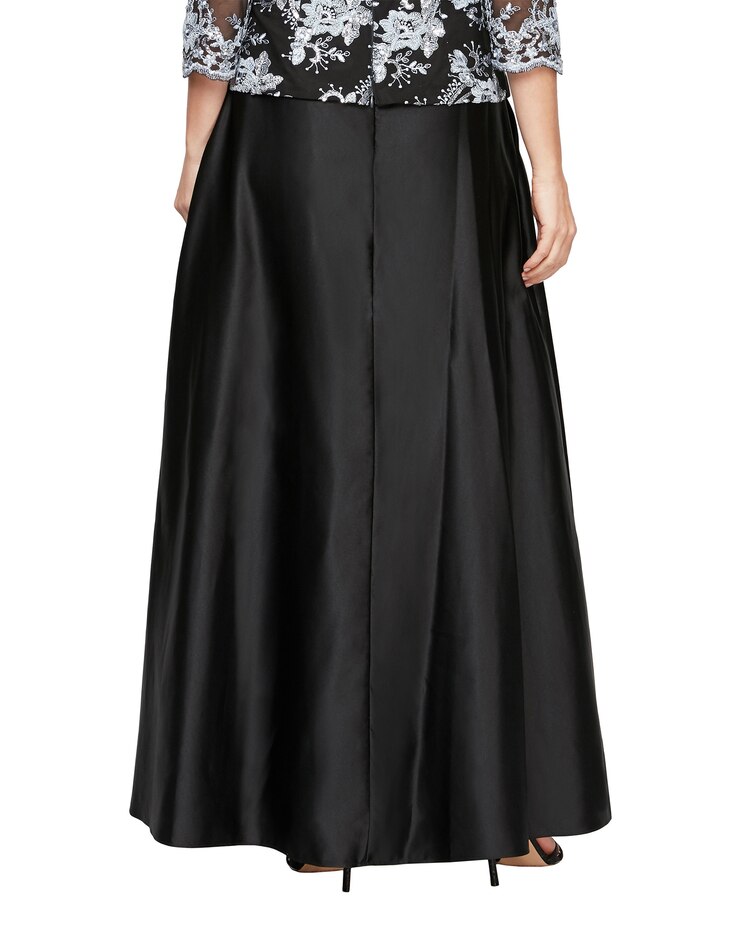 Satin Ballgown Skirt with Pockets and Inverted Pleat Detail image number 2