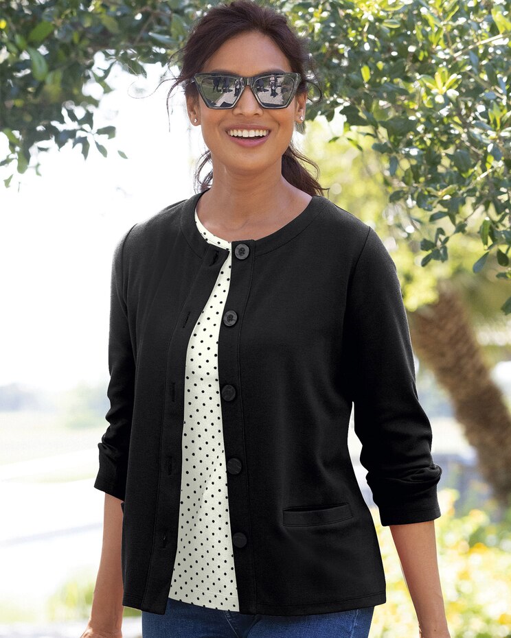 Emma Everyday Knit Jewelneck Cardigan image number 1