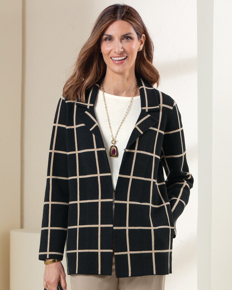Windowpane Long Cardigan image number 1