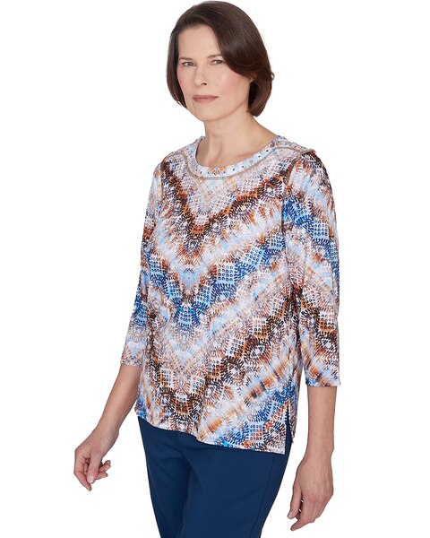 Alfred Dunner® Classics Python Chevron Crew Neck Top