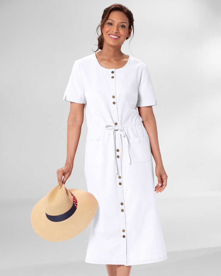 Captiva Drawstring Button-Front Dress image number 1