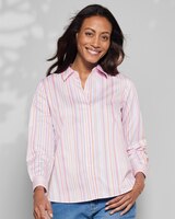 Foxcroft® Mixed Stripe Non-Iron Shirt thumbnail number 1
