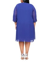 S.L. Fashions Embroidered Soutache Dress with Sheer Yoke thumbnail number 4