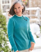 Marled Tipped Side-Button Henley Sweater thumbnail number 1