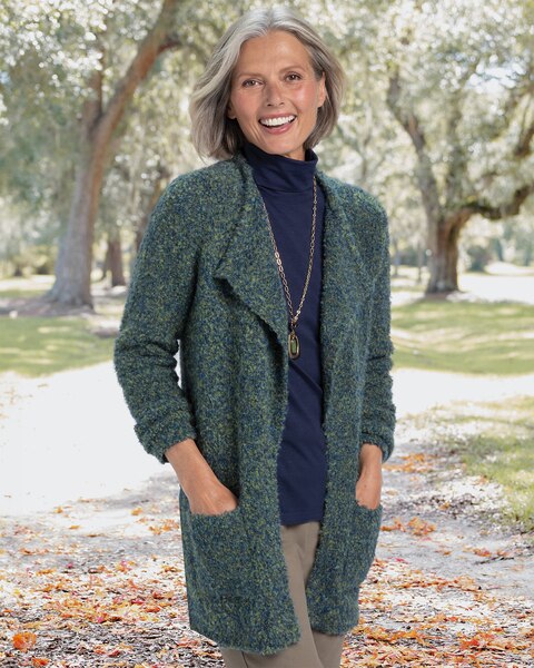 Luxe Bouclè Open Cardigan